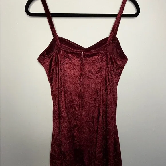 Vintage Red Velvet Mini Dress – Size 12 – Crushed Velvet Y2K Style - Picture 2 of 3